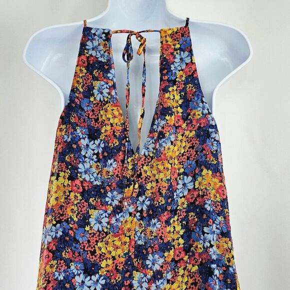 Melloday Women's Yellow/Blue Flowy Floral Maxi Dress Size X-Small NWOT - Picture 6 of 10